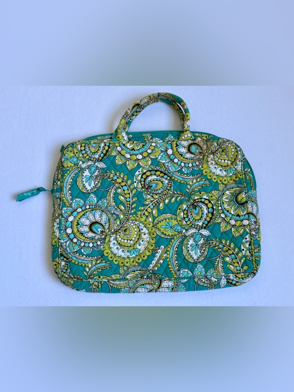 Vera Bradley Retired Peacock Pattern Quilted Soft Briefcase Laptop Case